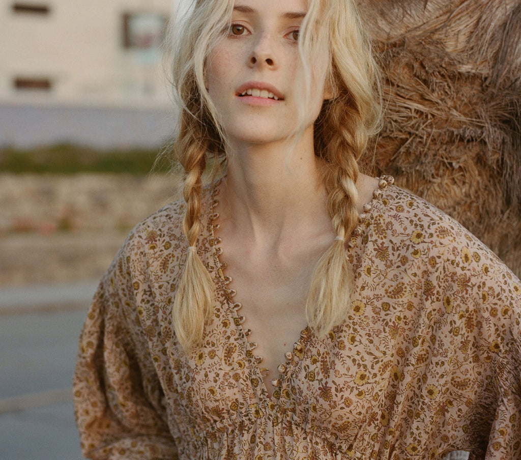 HMD -- GRASSE DRESS -- JAIPUR MUSTARD FLORAL