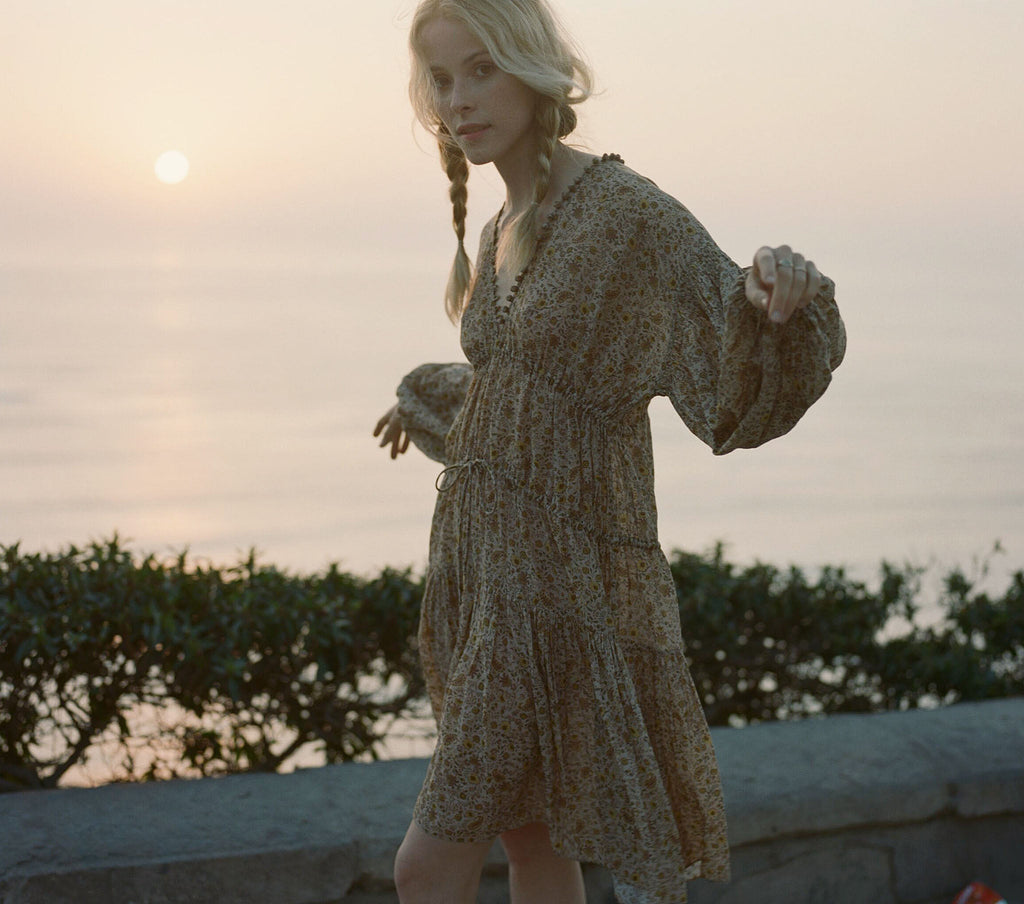 HMD -- GRASSE DRESS -- JAIPUR MUSTARD FLORAL