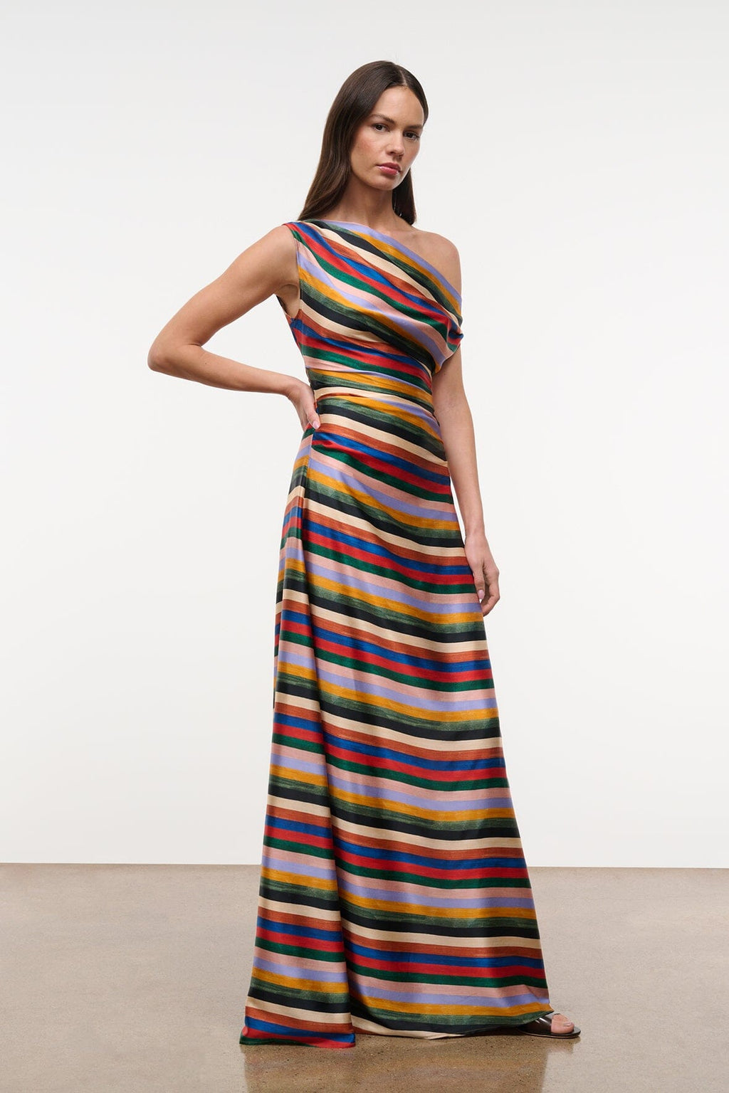 PHARE SILK MAXI DRESS | ARTIST STRIPE