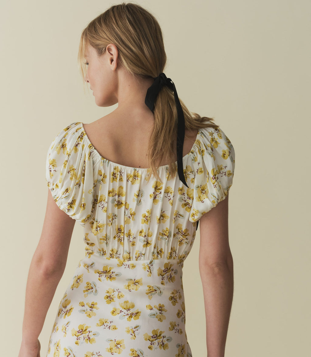 HMD -- SERA DRESS -- GOLD FROLICKING FLORAL