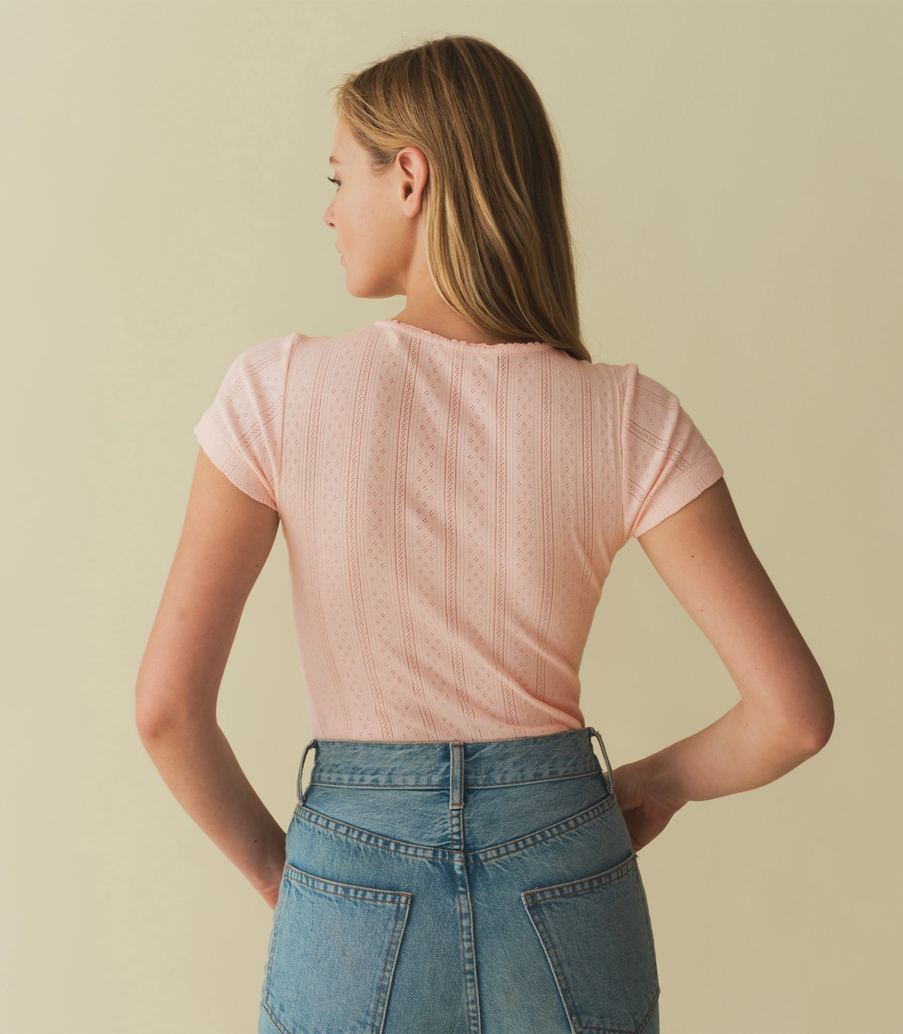 HMD -- VIVI TEE -- PETUNIA PINK QUELLE JOLIE POINTELLE