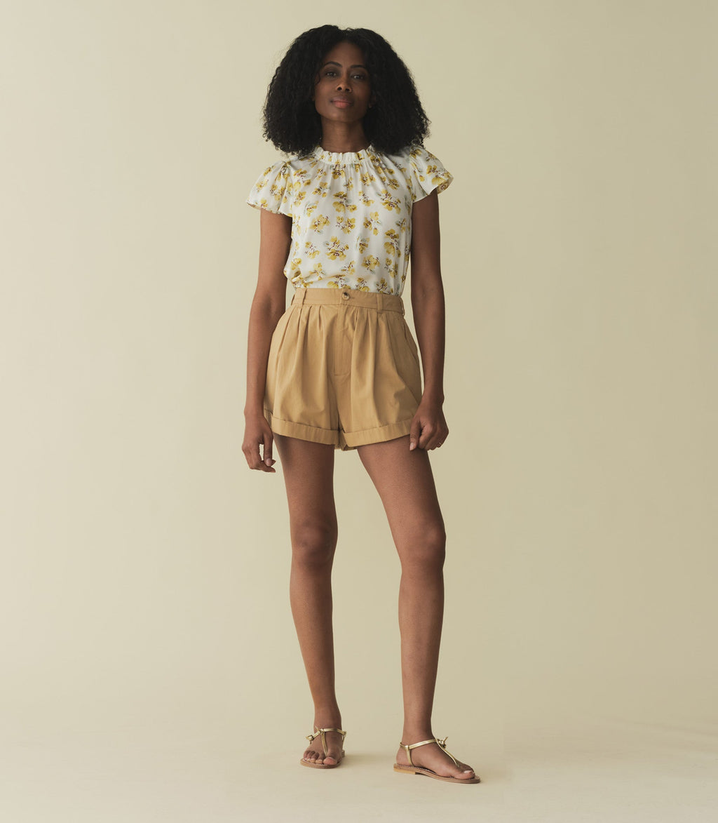 HMD -- YVIE TOP -- GOLD FROLICKING FLORAL