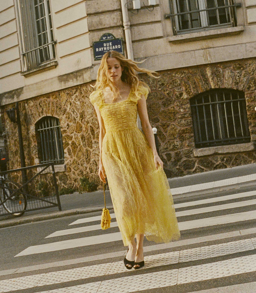 HMD -- PAMELINA DRESS -- DAFFODIL YELLOW LACE