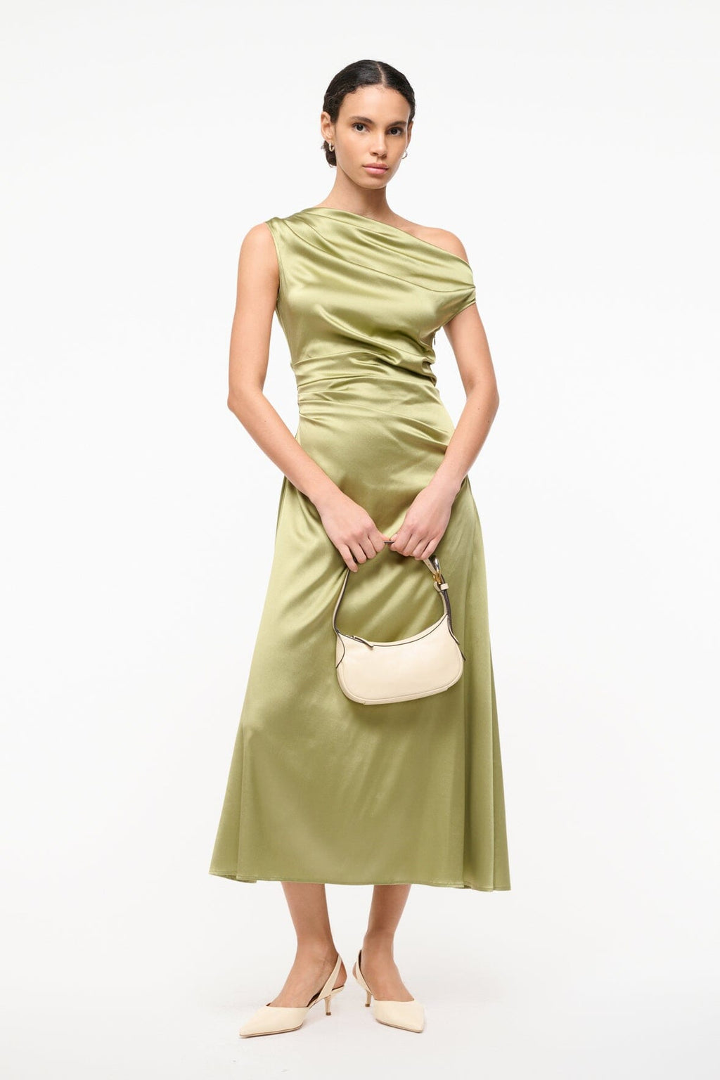 PHARE SILK DRESS | MOSS