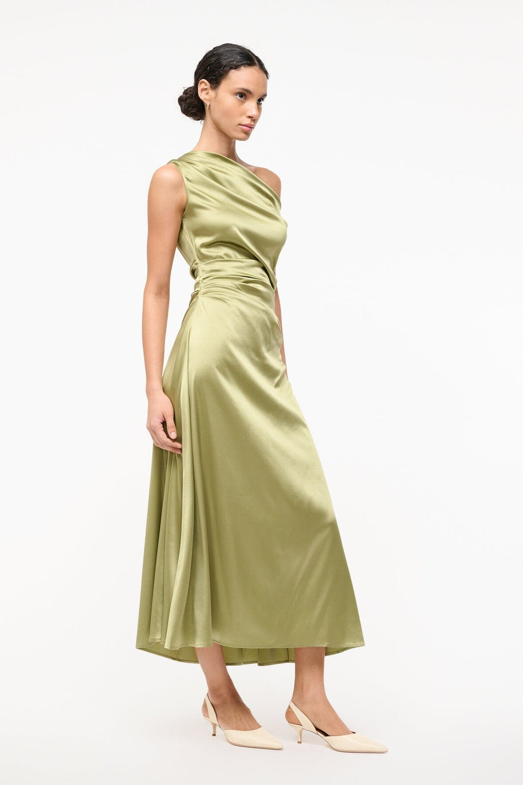 PHARE SILK DRESS | MOSS