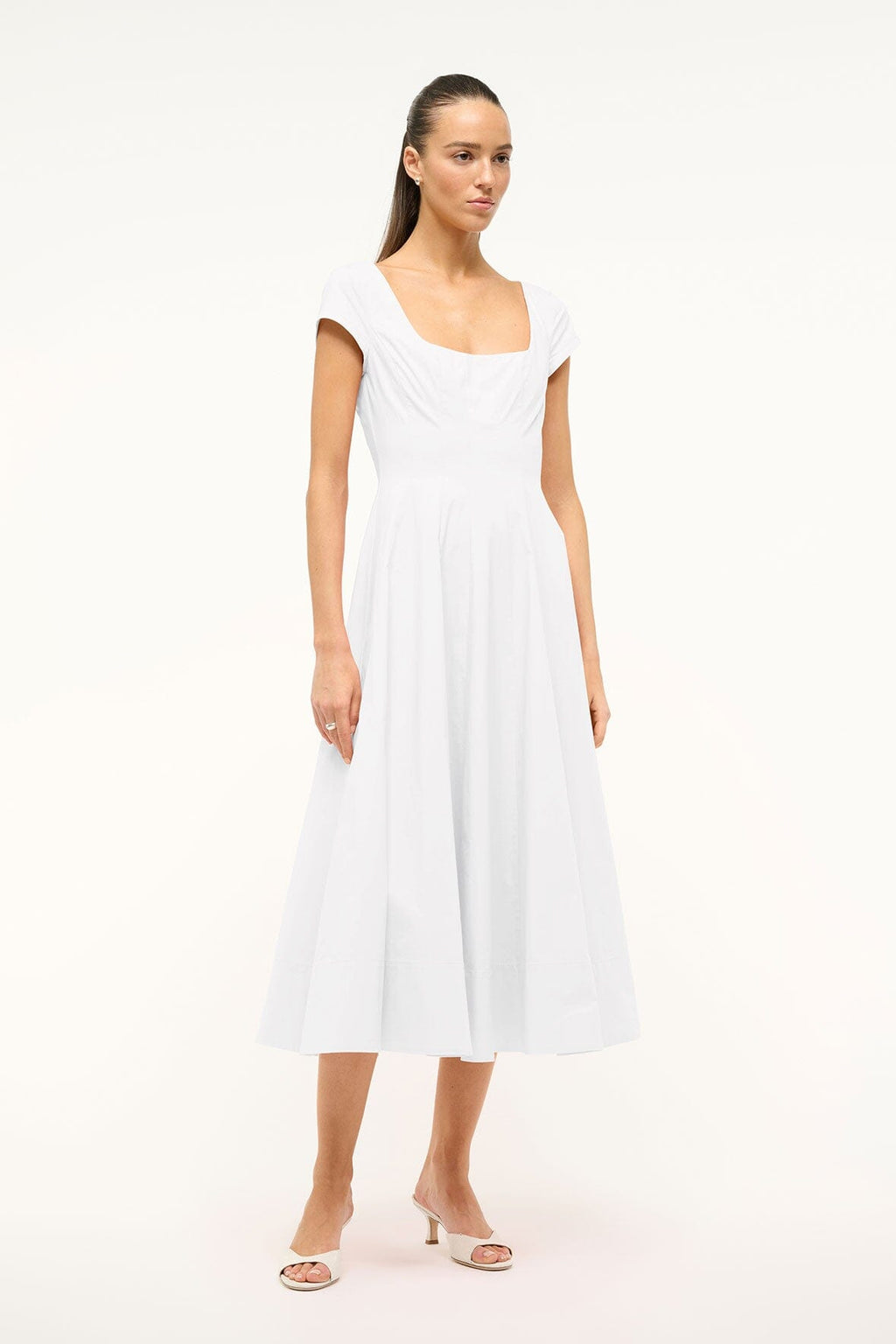 SHORT SLEEVE WELLS DRESS | WHITE