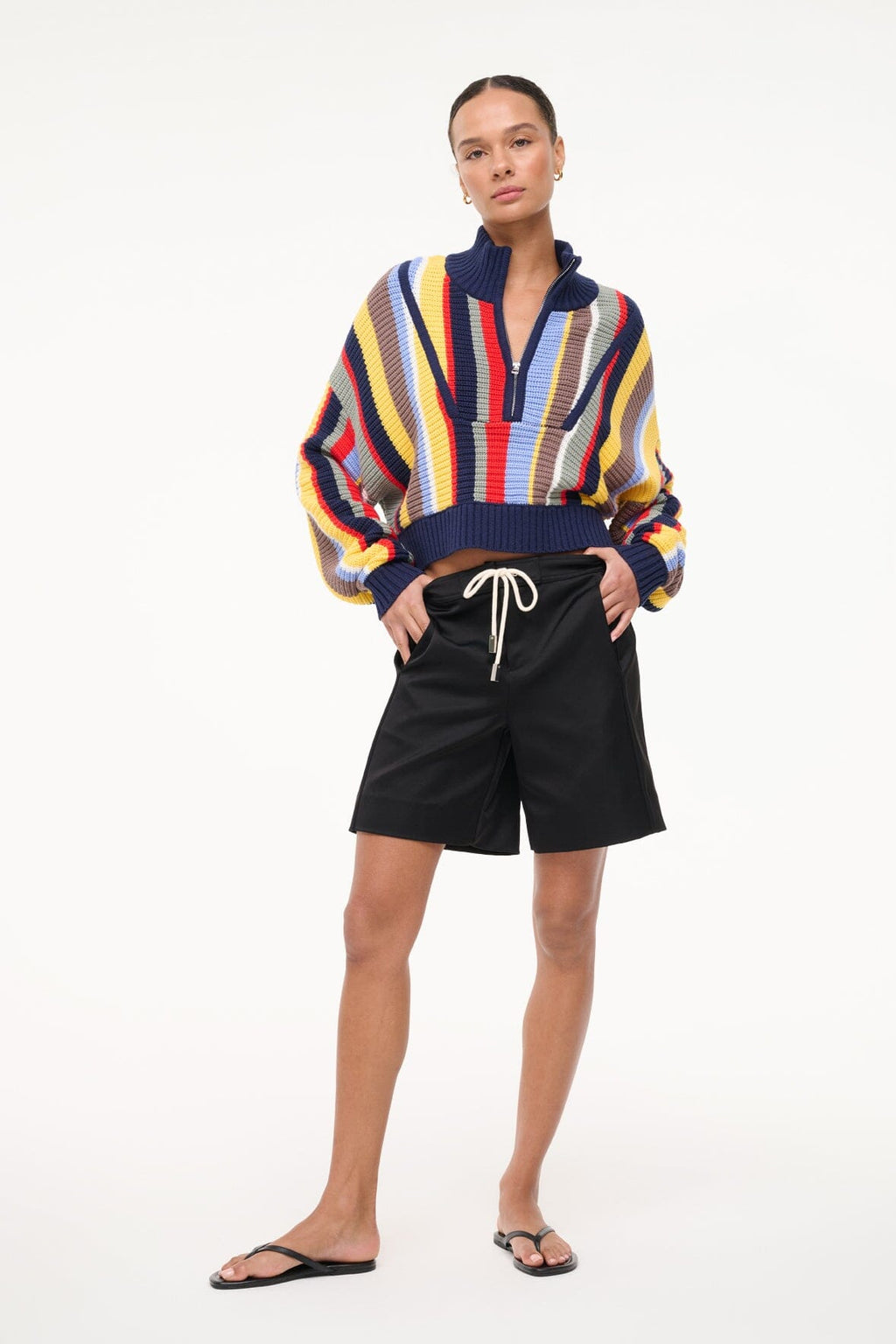 CROPPED HAMPTON SWEATER | MARKET STRIPE