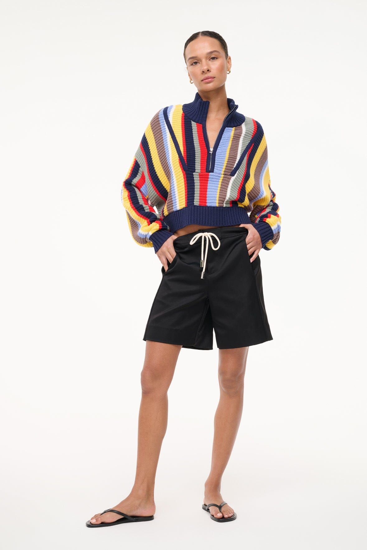CROPPED HAMPTON SWEATER | MARKET STRIPE