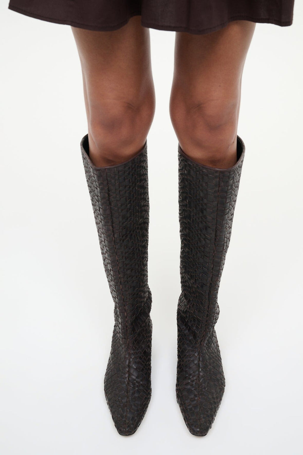 WALLY FLAT BOOT | ESPRESSO WOVEN LEATHER