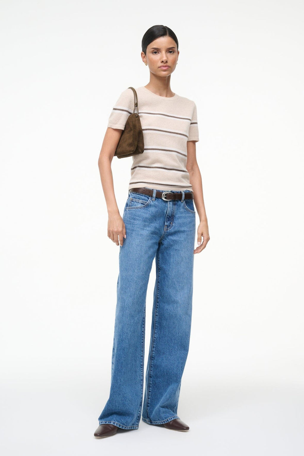 EASY CASHMERE TEE | WHISPER STRIPE
