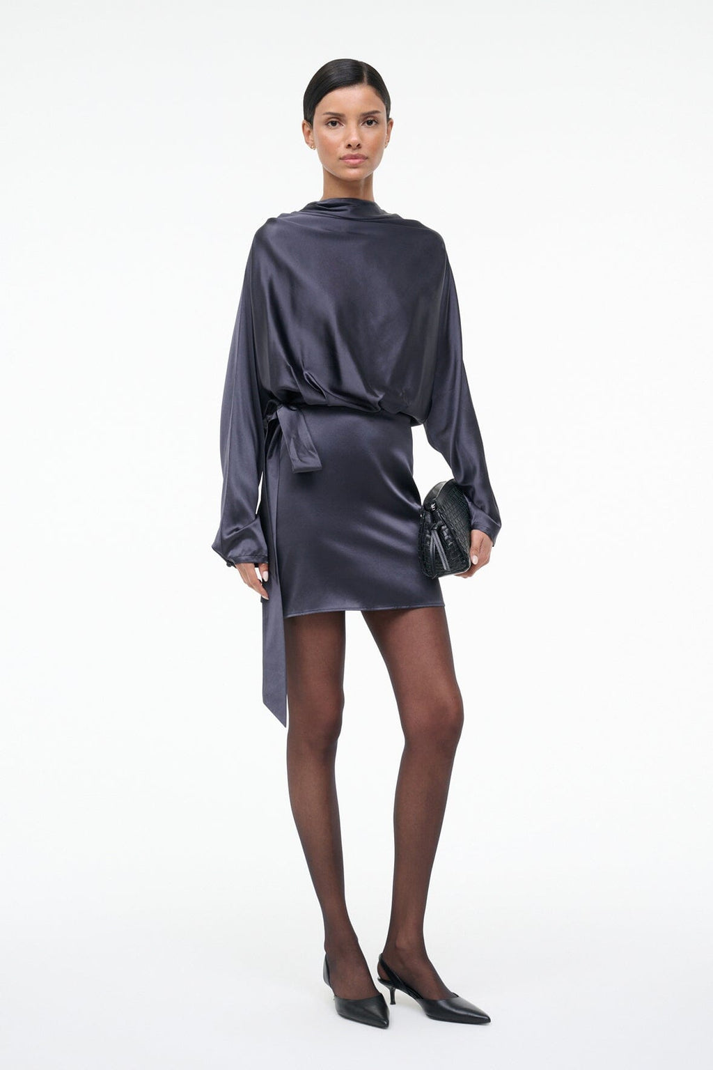 PHOEBE SILK MINI DRESS | NOCTURNE