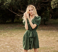 HMD -- ROAN DRESS -- GREEN MARTHA'S GARDEN PRINT
