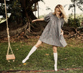 HMD -- CHESTNUT DRESS -- WHITE PETIT JARDIN PRINT