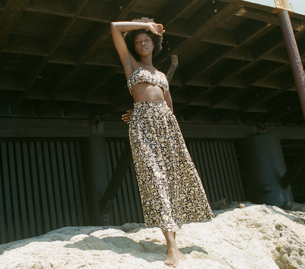 HMD -- AMALFI SKIRT -- NOIR COLUMBIA STREET FLORAL