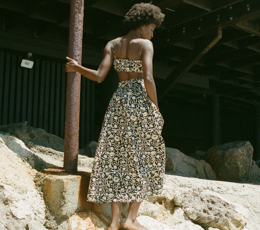 HMD -- AMALFI SKIRT -- NOIR COLUMBIA STREET FLORAL