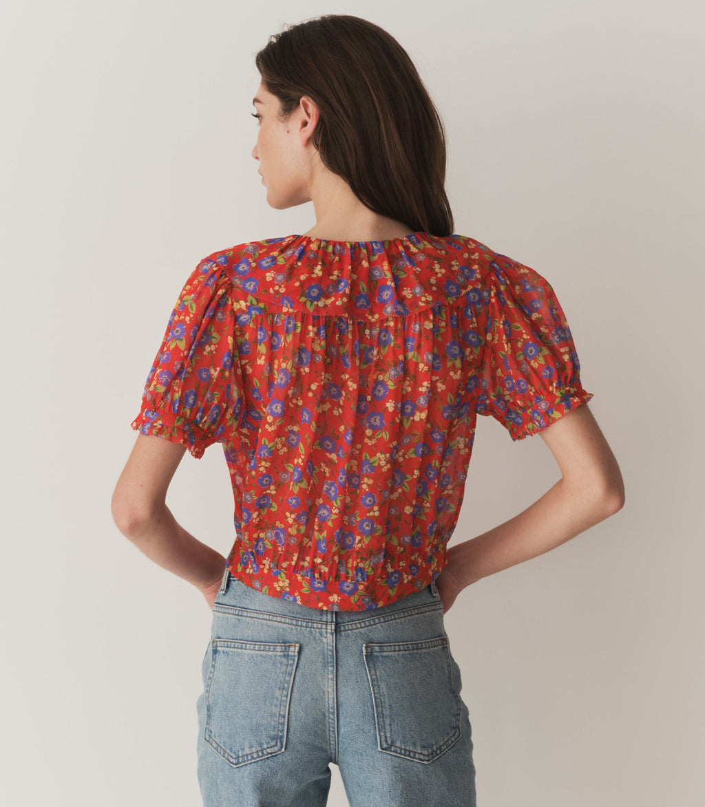 HMD -- ANAISE TOP -- RED DAYFLOWER MEADOW