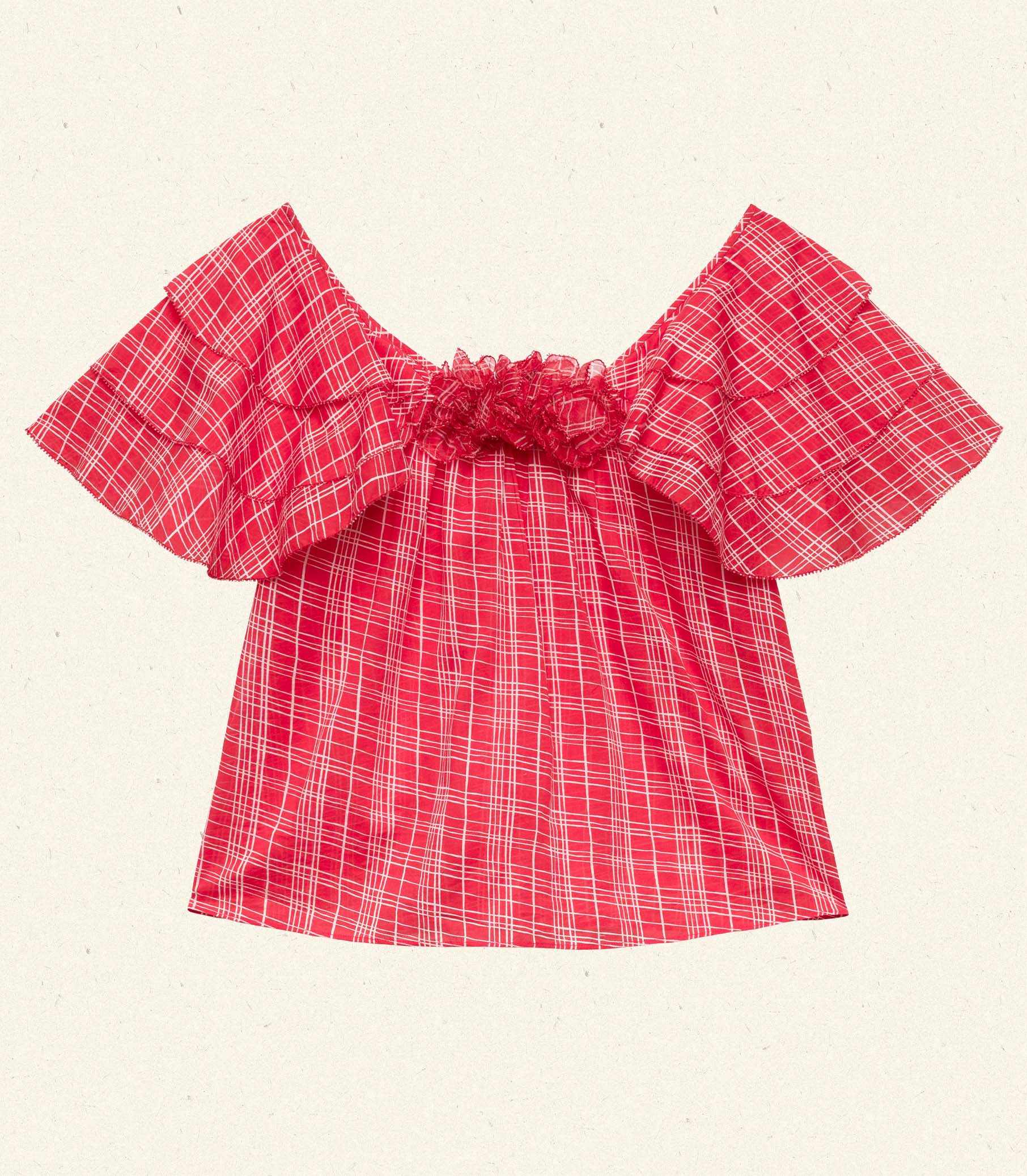 HMD -- ANALICIA TOP -- SYLVIE PLAID