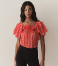 HMD -- ANALICIA TOP -- SYLVIE PLAID