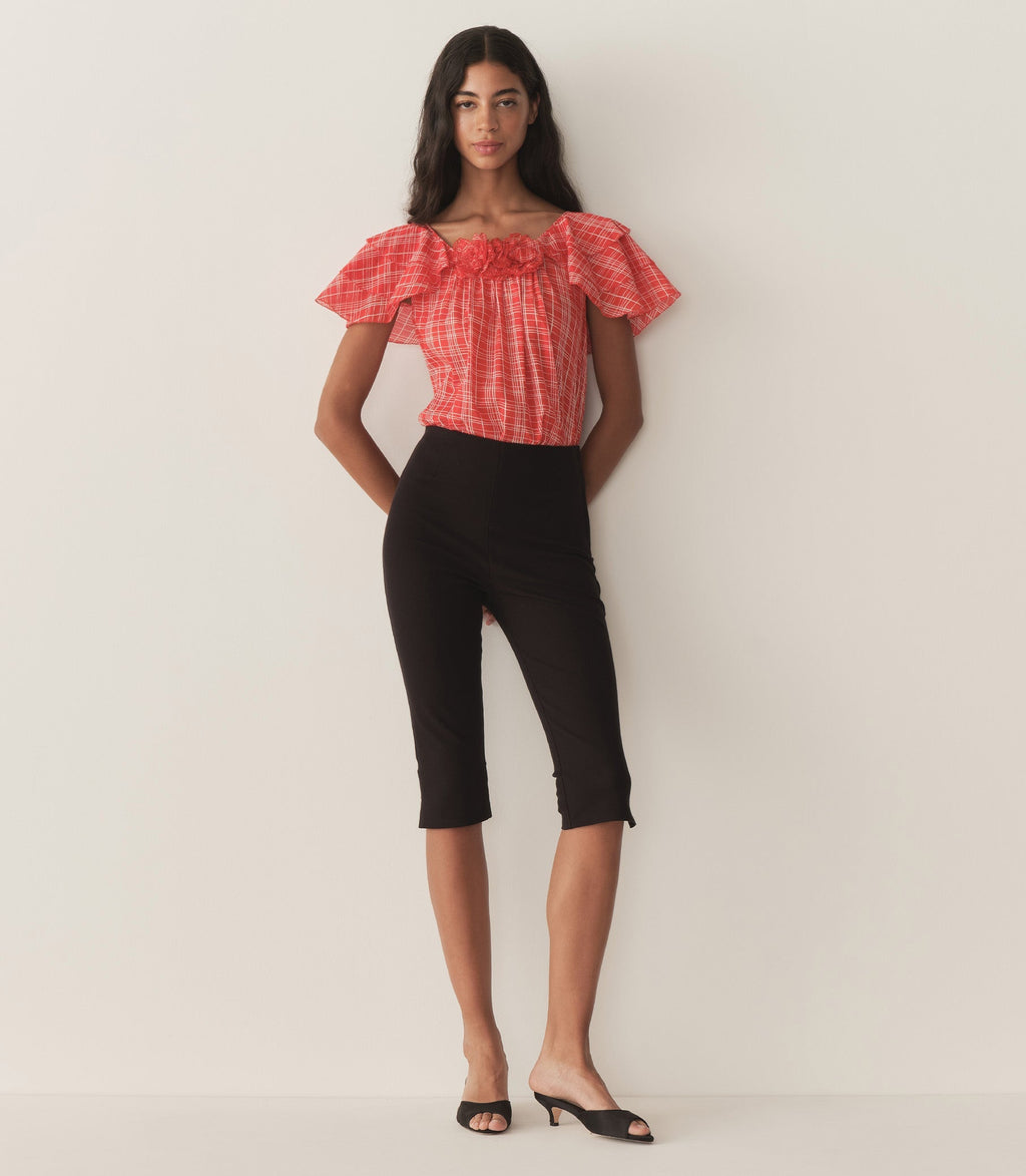 HMD -- ANALICIA TOP -- SYLVIE PLAID