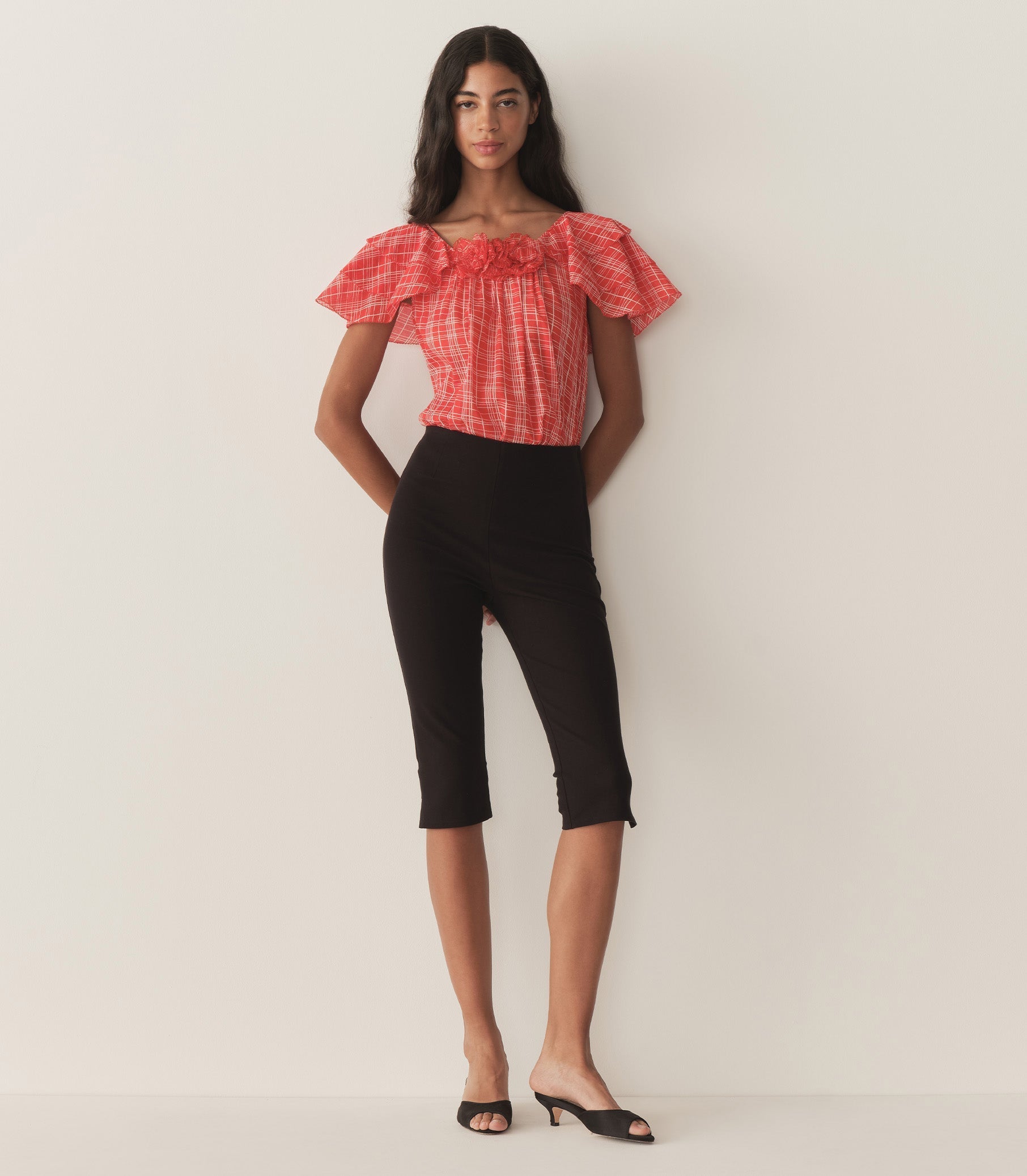 HMD -- ANALICIA TOP -- SYLVIE PLAID