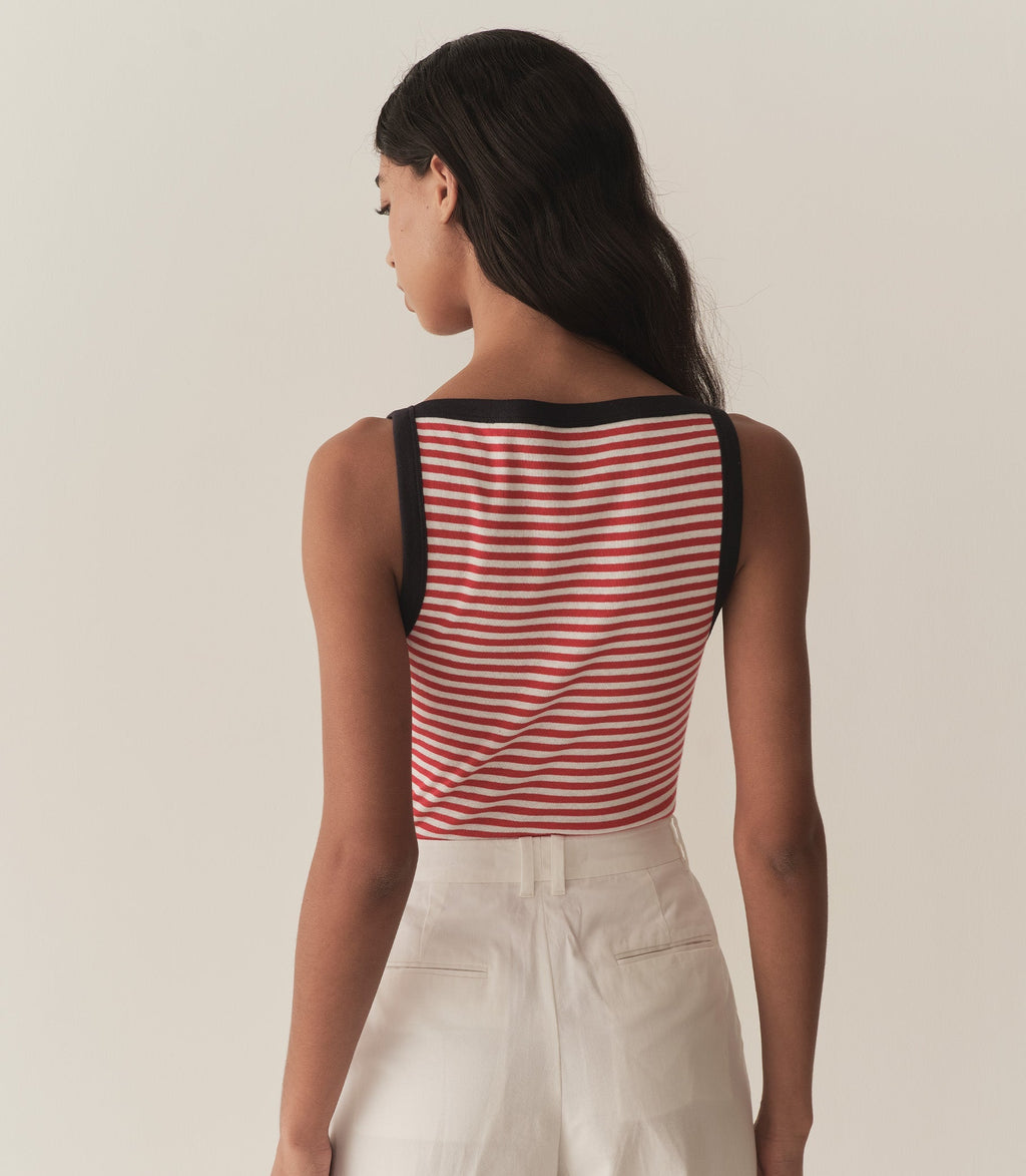 HMD -- ANDREA TANK -- ROUGE NANTUCKET STRIPE
