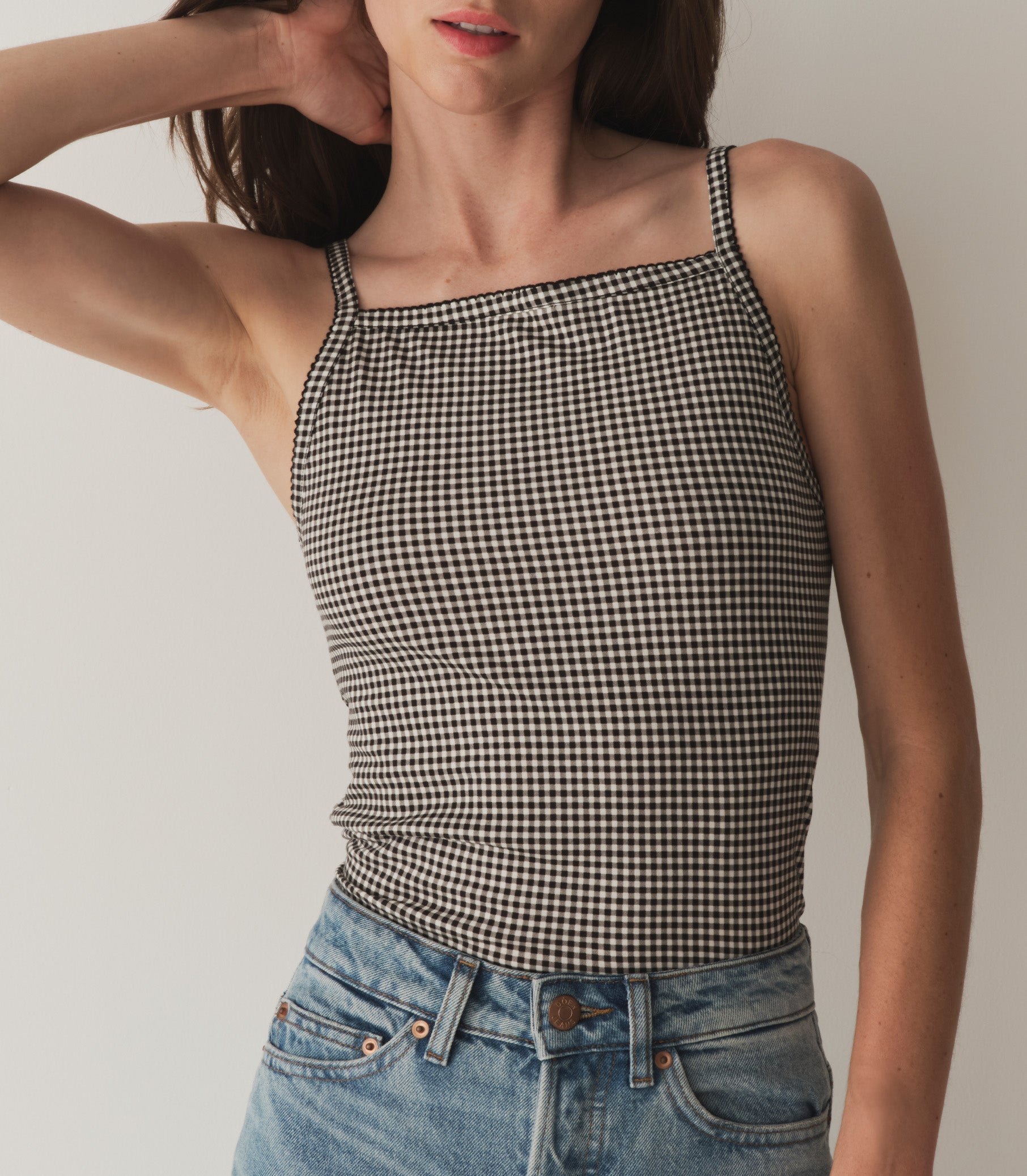 HMD -- ANGIE TANK -- NOIR LA MADDALENA GINGHAM