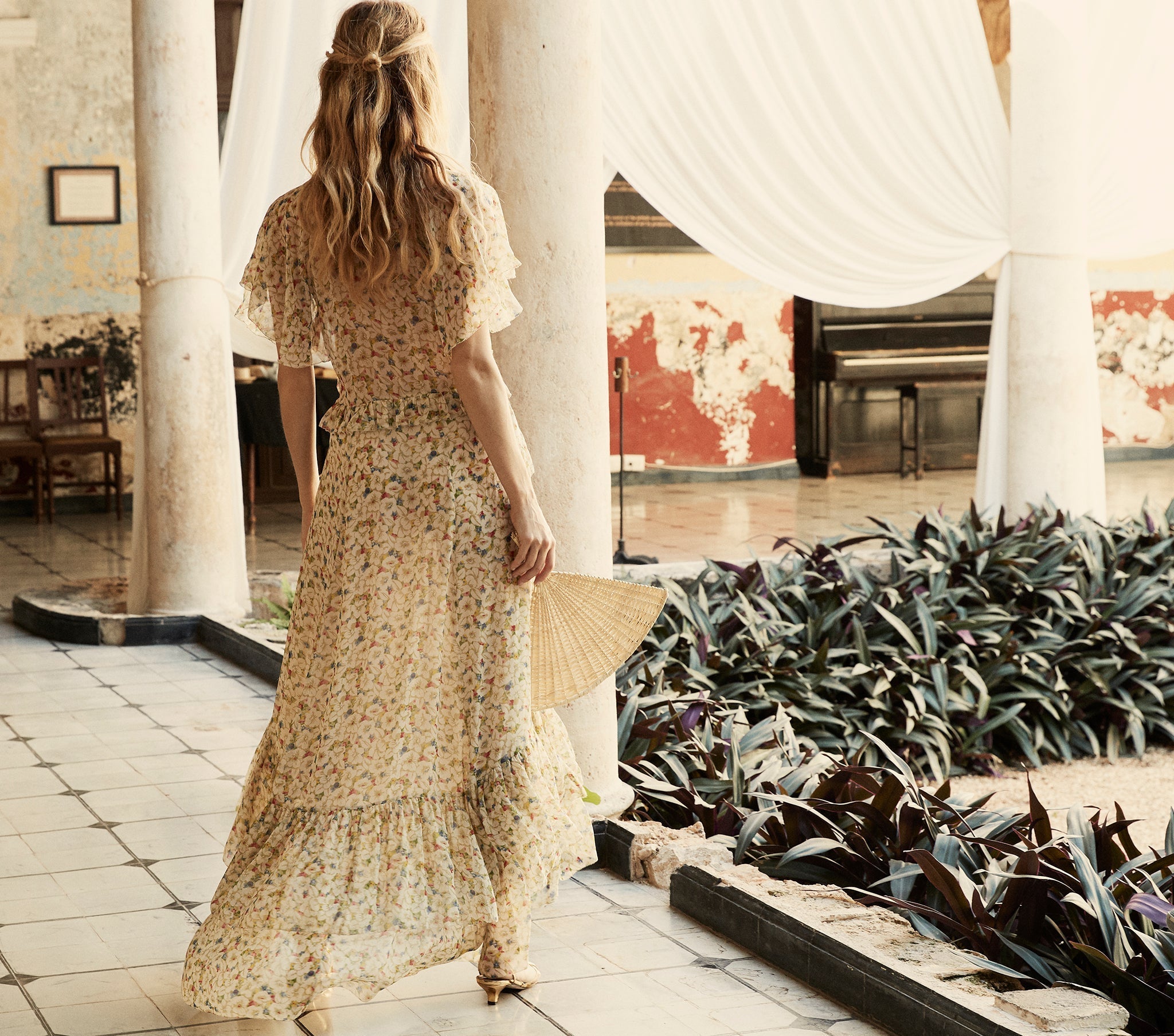 HMD -- ANTOINETTE DRESS -- YELLOW VICTORIA FLORAL