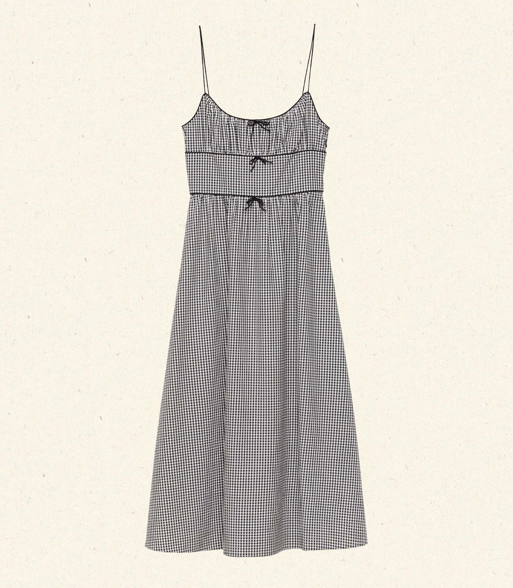 HMD -- BELLINE DRESS -- NOIR LA MADDALENA GINGHAM