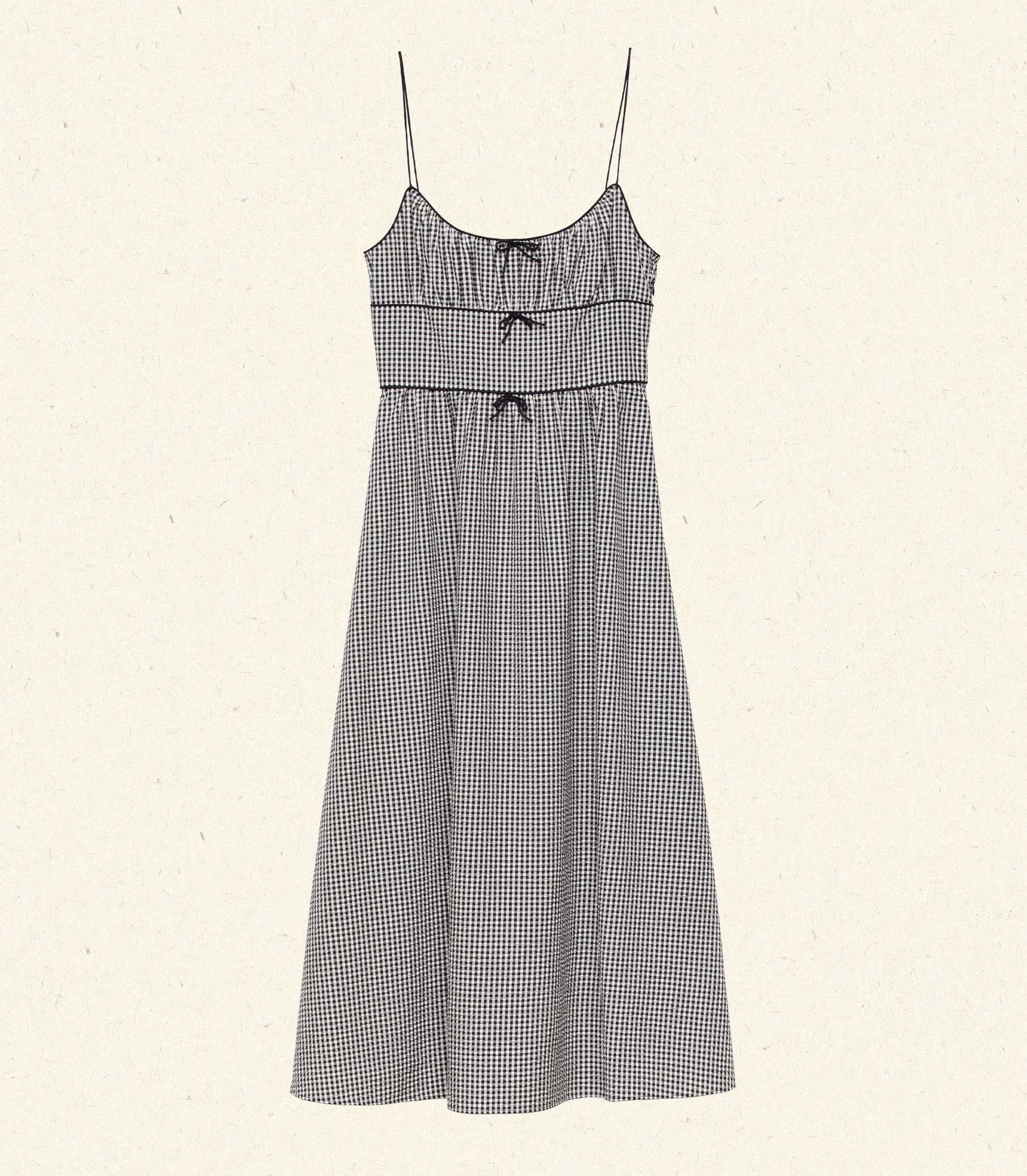 HMD -- BELLINE DRESS -- NOIR LA MADDALENA GINGHAM