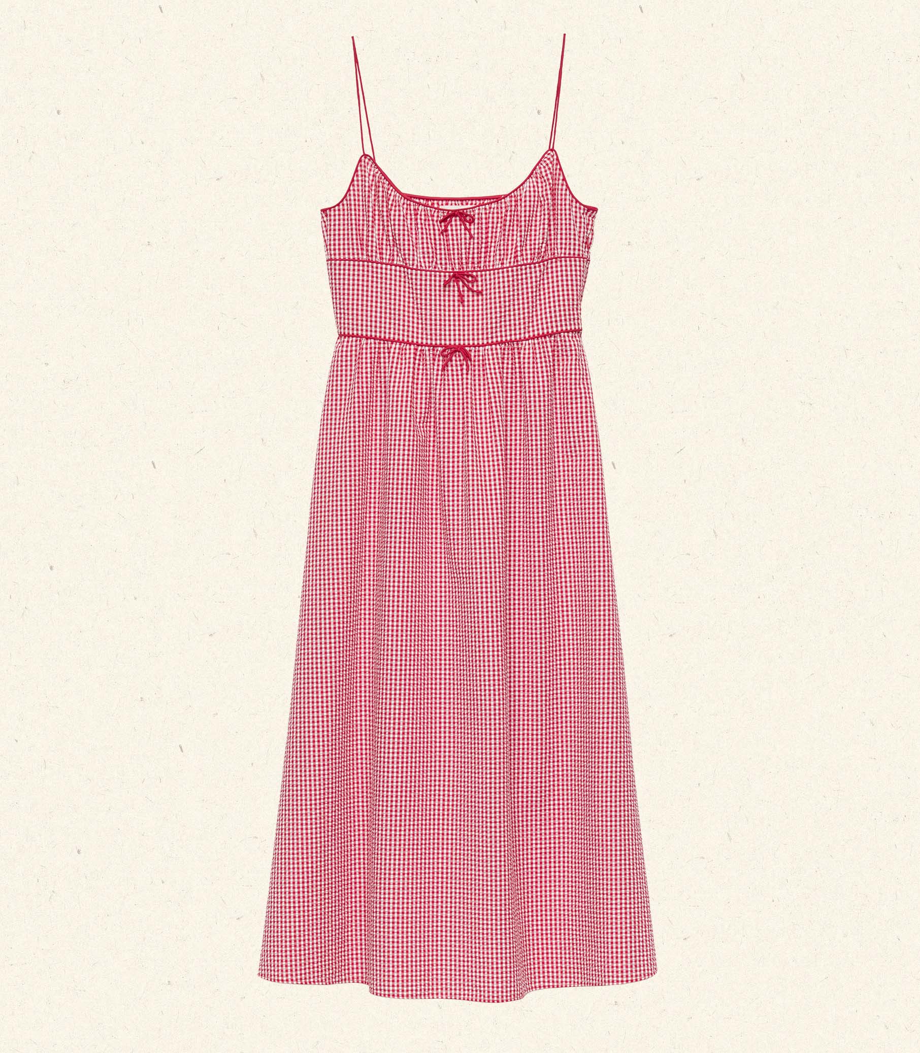 HMD -- BELLINE DRESS -- ROUGE LA MADDALENA GINGHAM
