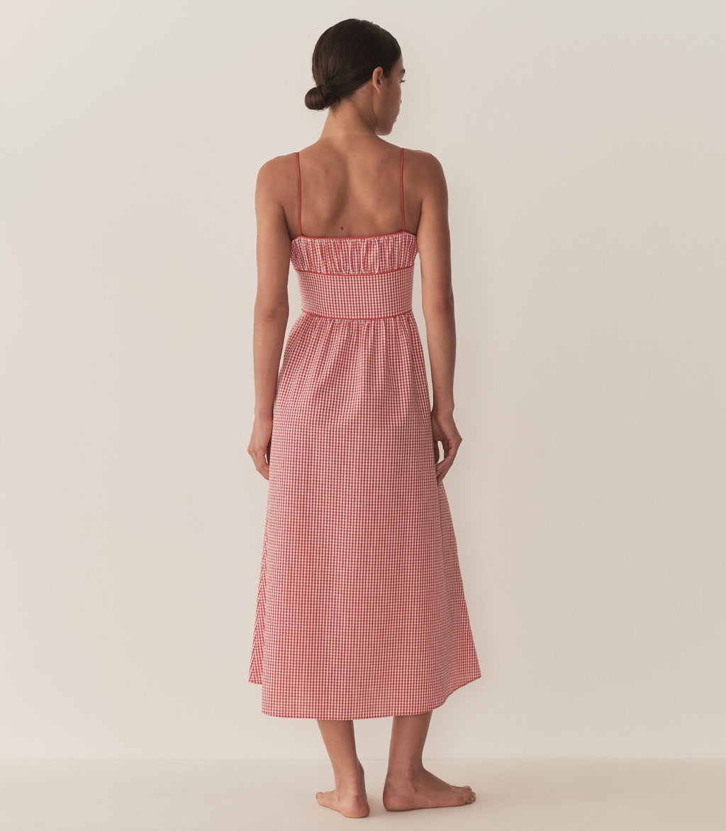 HMD -- BELLINE DRESS -- ROUGE LA MADDALENA GINGHAM