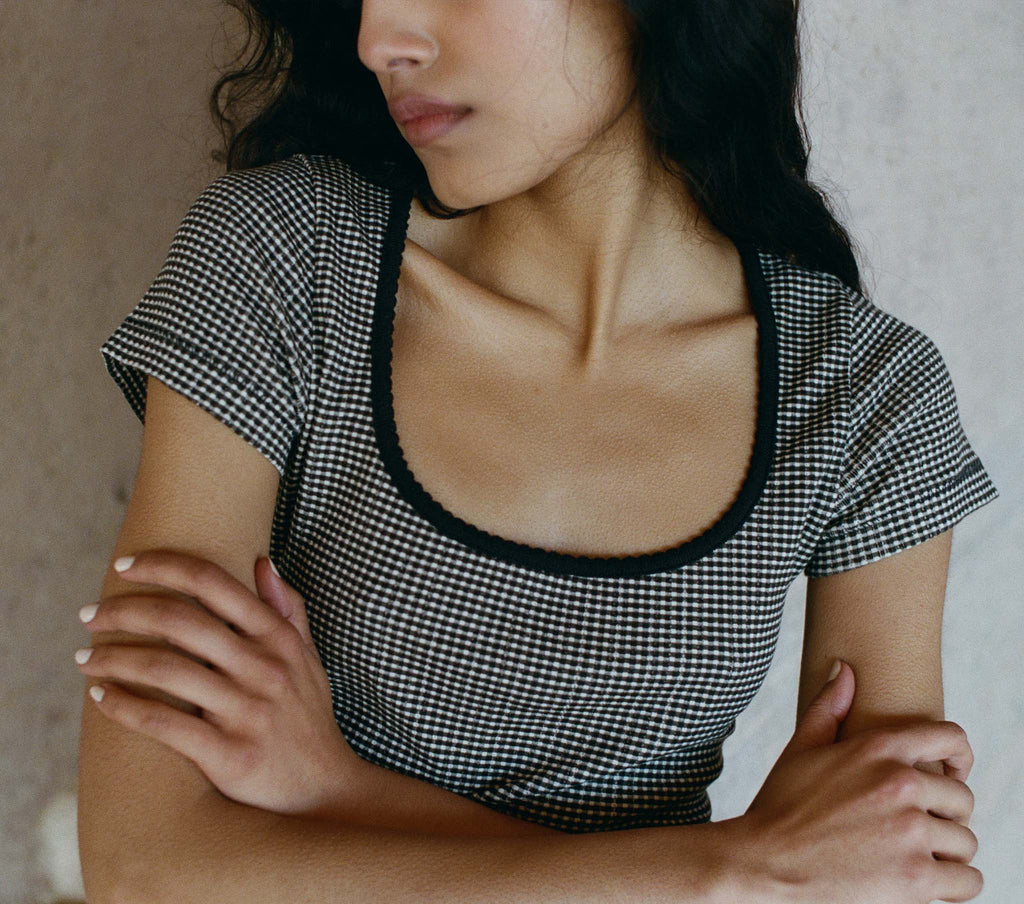 HMD -- BRIGITTE TEE -- LA MADDALENA GINGHAM