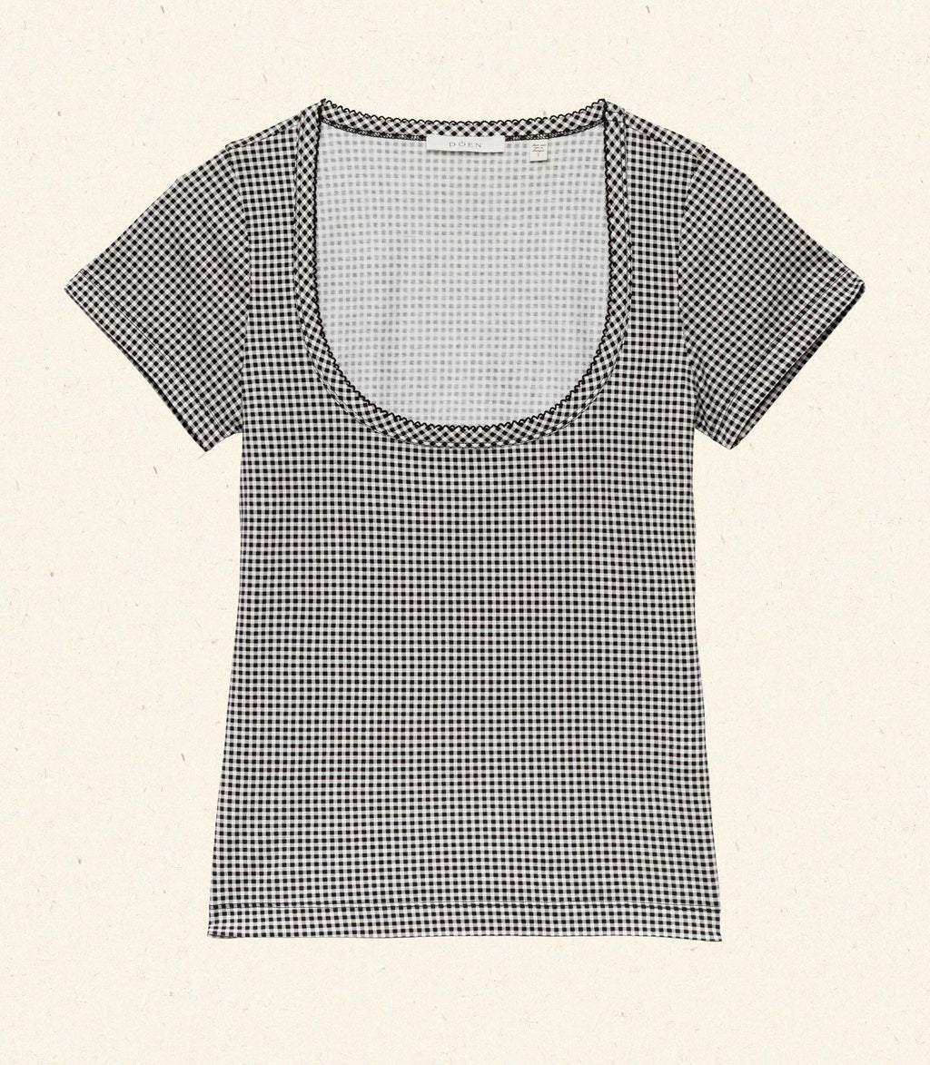 HMD -- BRIGITTE TEE -- NOIR LA MADDALENA GINGHAM