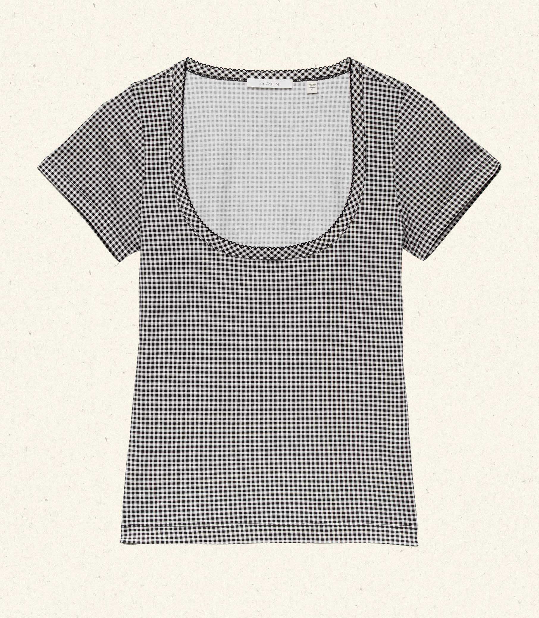 HMD -- BRIGITTE TEE -- NOIR LA MADDALENA GINGHAM
