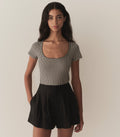 HMD -- BRIGITTE TEE -- NOIR LA MADDALENA GINGHAM