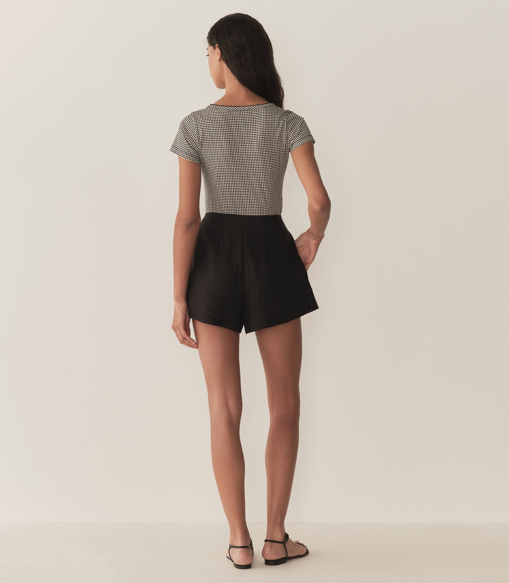 HMD -- BRIGITTE TEE -- NOIR LA MADDALENA GINGHAM