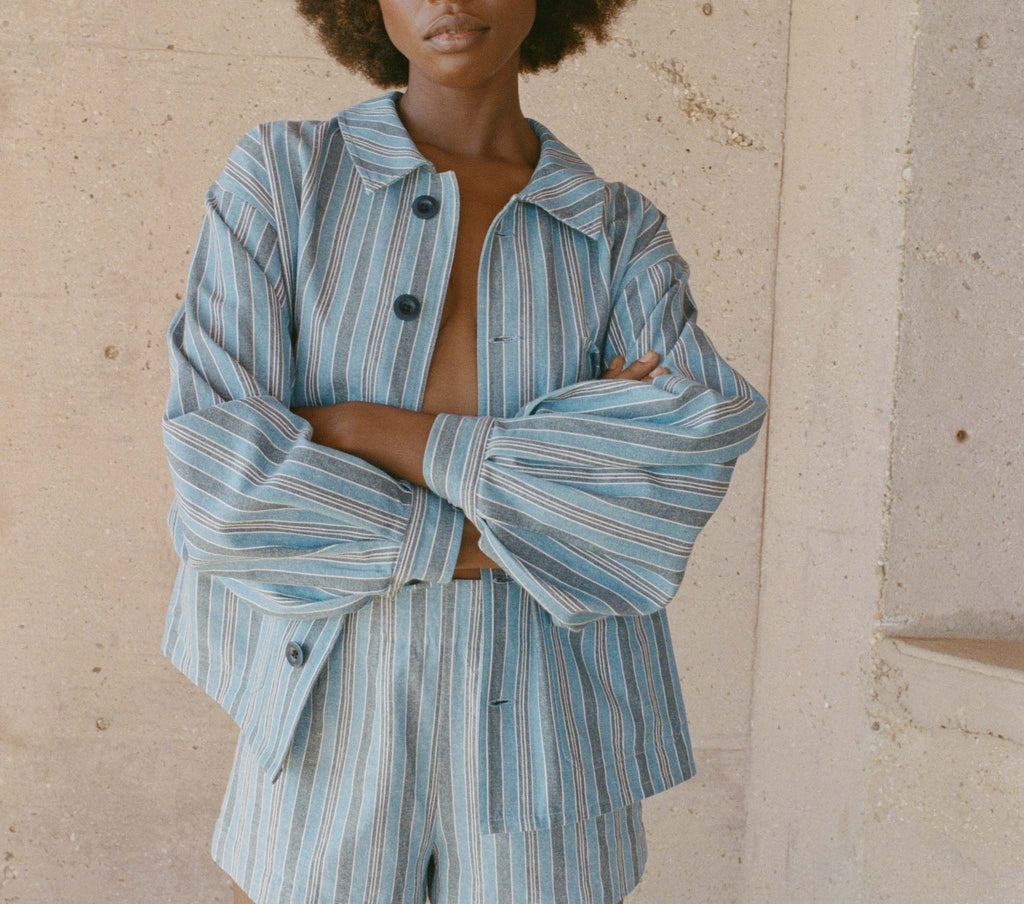 HMD -- CARMEL JACKET -- INDIGO STRIPE