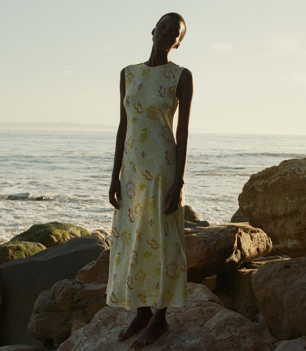 HMD -- CHANDRA DRESS -- CITRON ANEMONE BLOOM