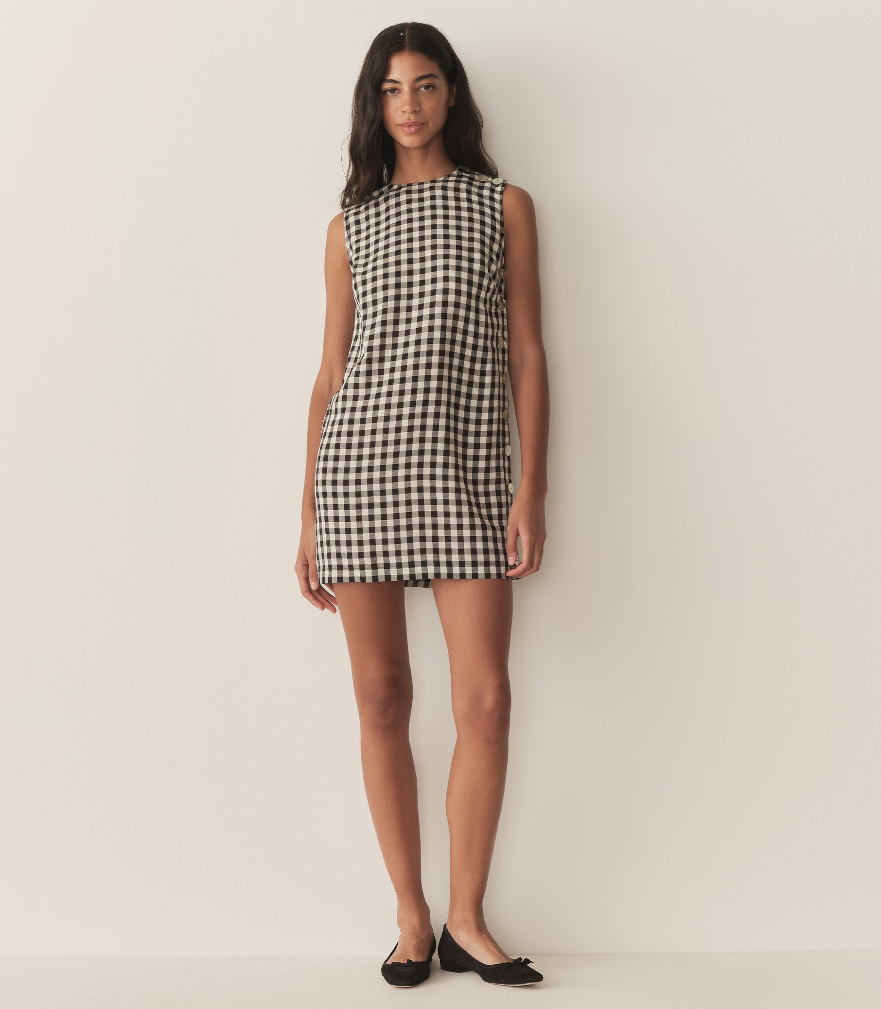 HMD -- CORALIE DRESS -- BLACK MARILYN GINGHAM