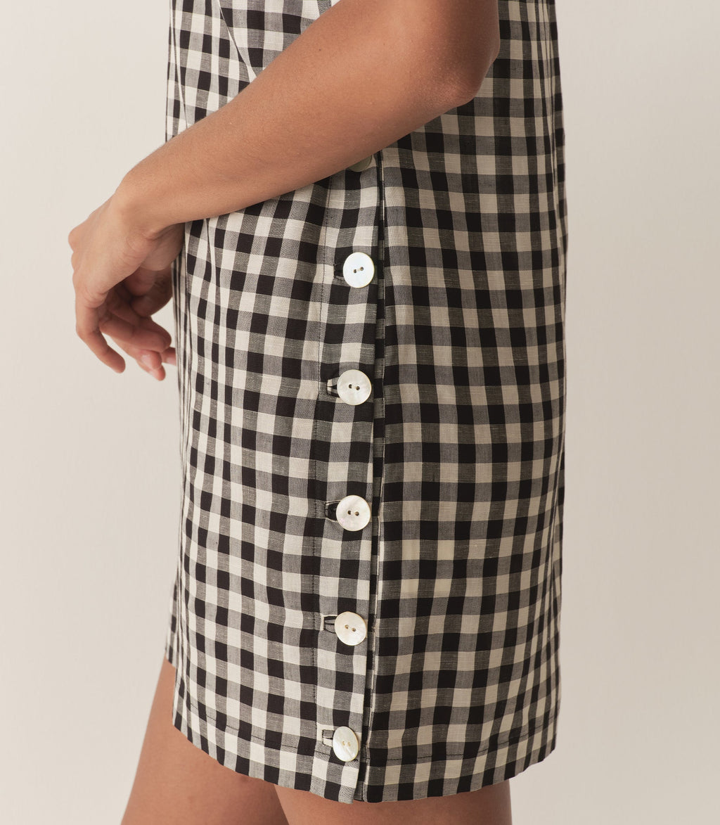 HMD -- CORALIE DRESS -- BLACK MARILYN GINGHAM