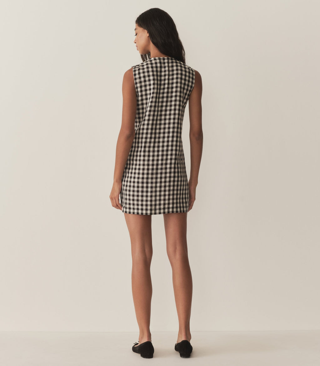 HMD -- CORALIE DRESS -- BLACK MARILYN GINGHAM