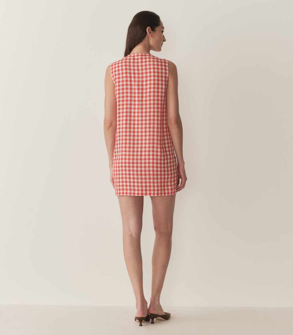 HMD -- CORALIE DRESS -- SCARLET MARILYN GINGHAM