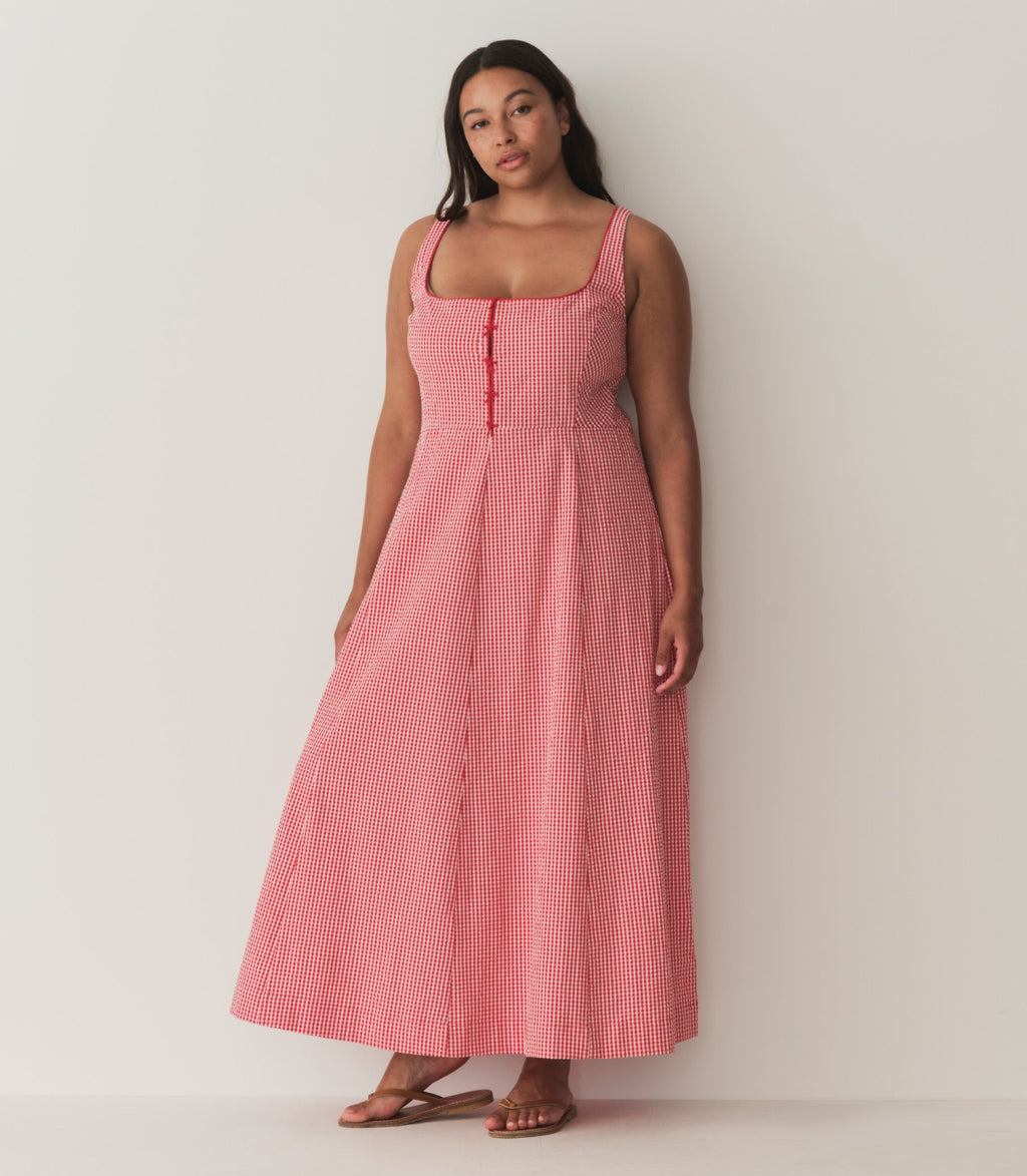 HMD -- DELANEY DRESS -- ROUGE LA MADDALENA GINGHAM