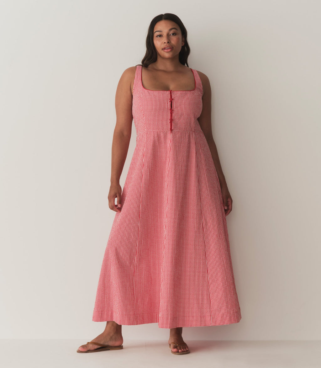 HMD -- DELANEY DRESS -- ROUGE LA MADDALENA GINGHAM