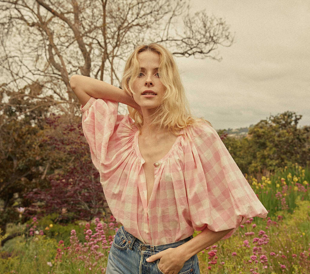 HMD -- JEANNE TOP -- ROSETTE GINGHAM