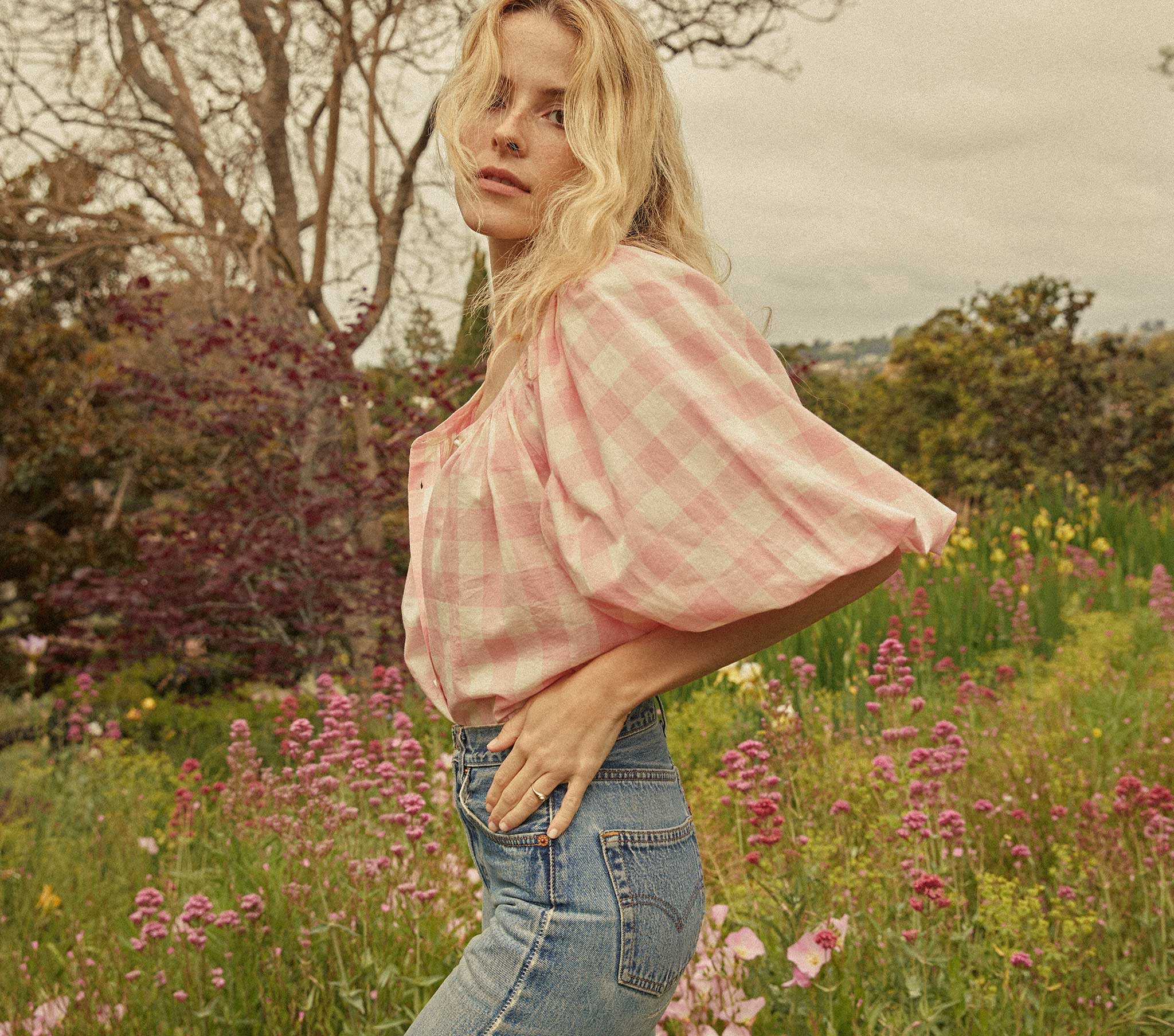 HMD -- JEANNE TOP -- ROSETTE GINGHAM