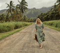 HMD -- ASHEVILLE DRESS -- GREEN COTTAGE DAISY FLORAL