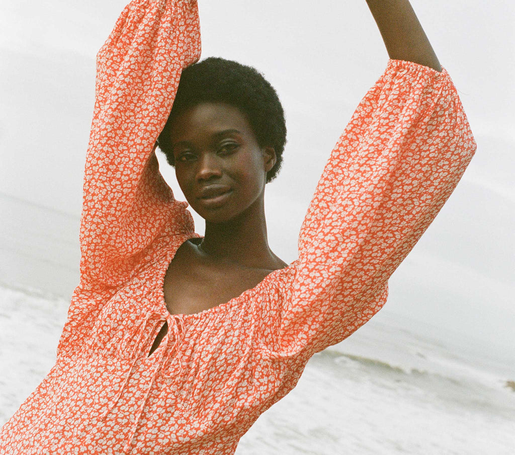 HMD -- ORTENSIA DRESS -- ORANGE HILLSIDE BLOOM