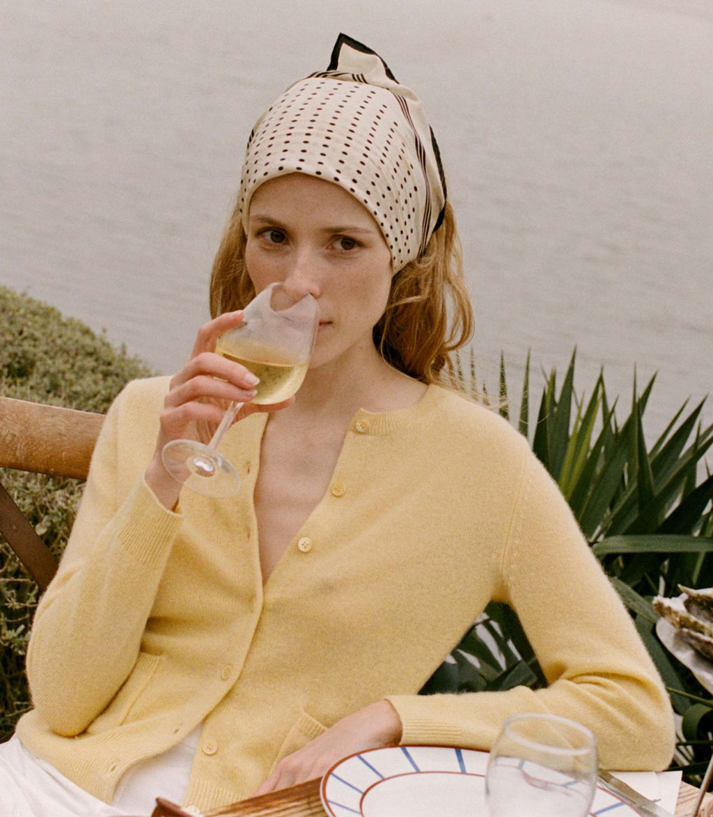 HMD -- FREYA CASHMERE CARDIGAN -- LEMON CHIFFON