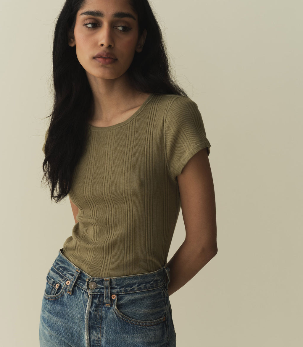 HMD -- VIVI CASHMERE BLEND TEE -- PASTURE